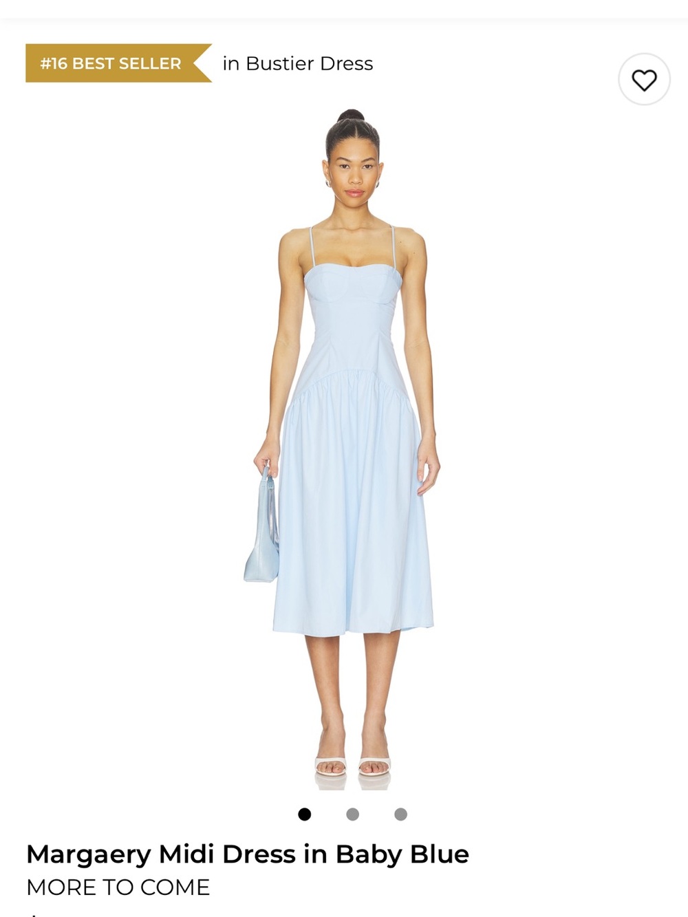 Bustier Midi Dress in Light Blue